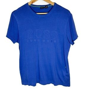 Boss Hugo Boss Blue Embossed Logo Lightweight Short Sleeve T Shirt Women Medium
